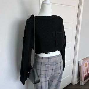 Black Cropped Sweater